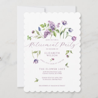 Lilacs & Spring Flowers Retirement Invitation
