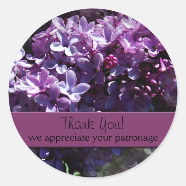 Lilacs Thank You Stickers (Front)
