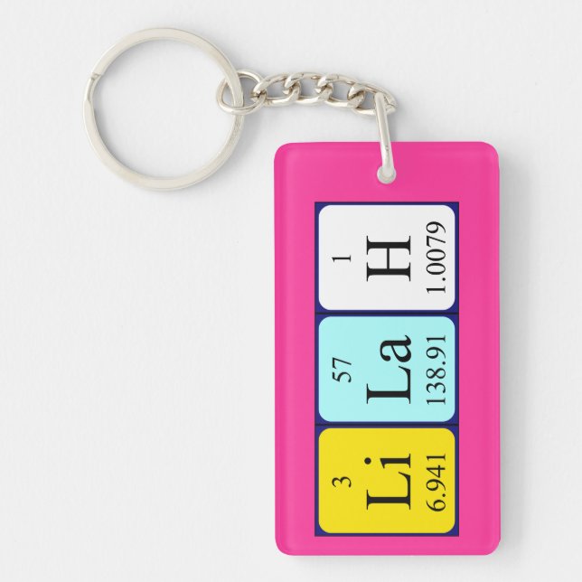 Lilah periodic table name keyring (Front)