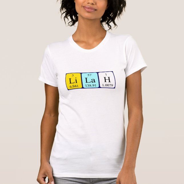 Lilah periodic table name shirt (Front)