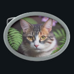 Lilah the Tortoiseshell: A Purfectly Beautiful Cat Belt Buckle<br><div class="desc">Pictured lazing around is Lilah the colorful tabby cat</div>