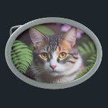 Lilah the Tortoiseshell: A Purfectly Beautiful Cat Belt Buckle<br><div class="desc">Pictured lazing around is Lilah the colorful tabby cat</div>