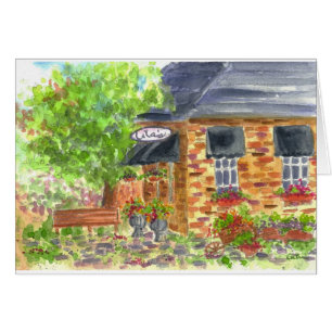 Lila's Cafe Watercolor Painting Blank