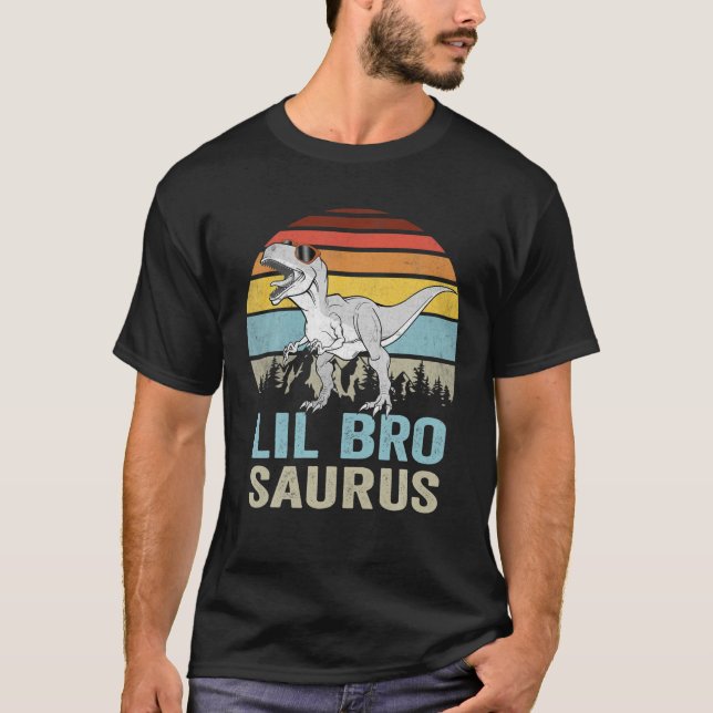 Lilbrosaurus T Rex Dinosaur Lil Bro Saurus Family T-Shirt (Front)