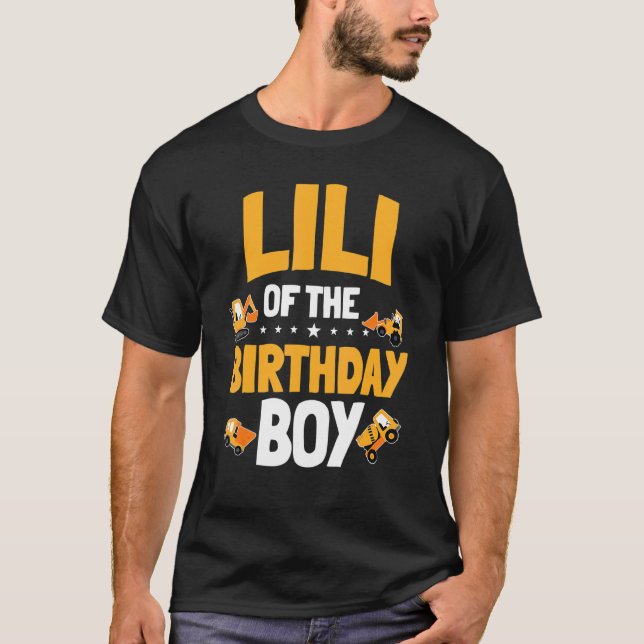 Lili Bro Of The Birthday Boy Construction Worker B T-Shirt (Front)