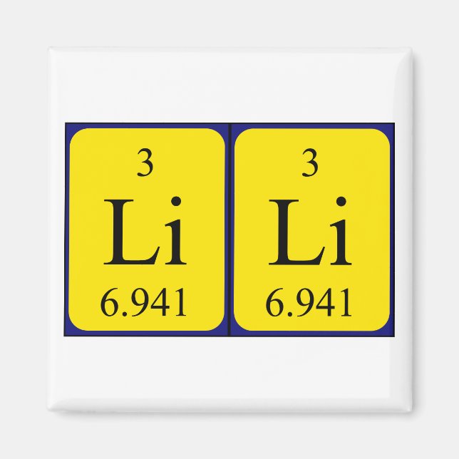 Lili periodic table name magnet (Front)