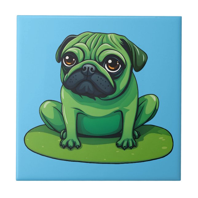 Lili Pug Ceramic Tile (Front)
