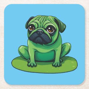 Lili Pug Square Paper Coaster