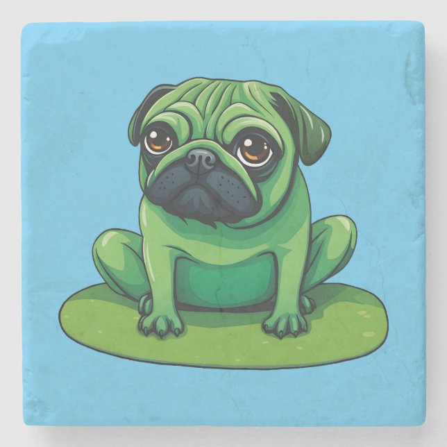 Lili Pug Stone Coaster (Front)