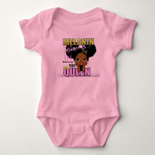Lilibet Fashion - Melanin Princess Training Queen Baby Bodysuit