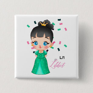 Lilibet Named Emerald Princess Gifts for Girls 15 Cm Square Badge