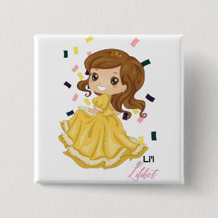 Lilibet Named Golden Princess Girl Gifts 15 Cm Square Badge