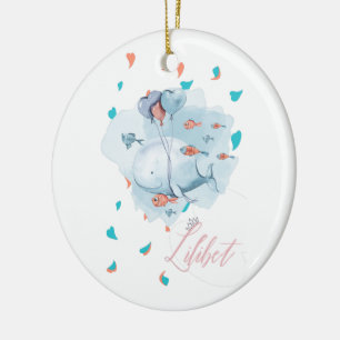 Lilibet Named Magical WHALE Gifts for Girls Ceramic Ornament
