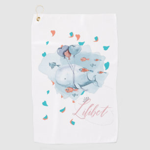 Lilibet Named Magical WHALE Gifts for Girls Golf Towel