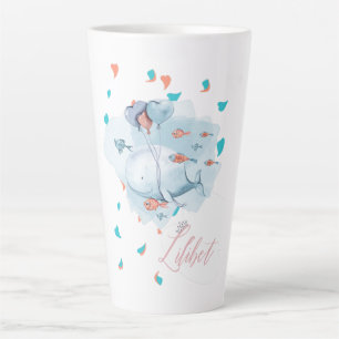 Lilibet Named Magical WHALE Gifts for Girls Latte Mug