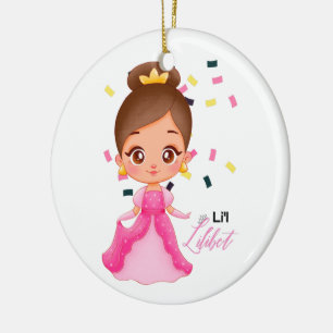 Lilibet Named Pink Princess Gifts for Girls Ceramic Ornament