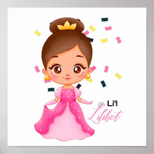 Lilibet Named Pink Princess Gifts for Girls Poster