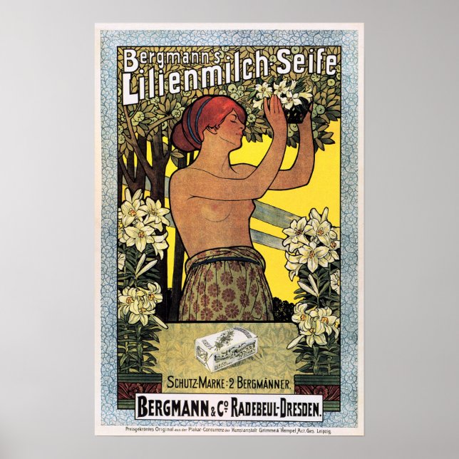 LILIENMILCH SEIFE Milk Soap Ad Vintage Advertising Poster (Front)