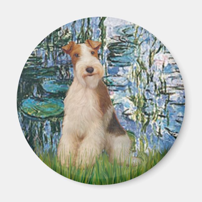 Lilies 1 - Wire Fox Terrier 3 Magnet (Front)