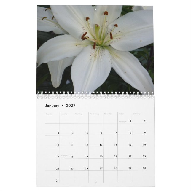 Lilies - 2014 Calendar (Jan 2027)