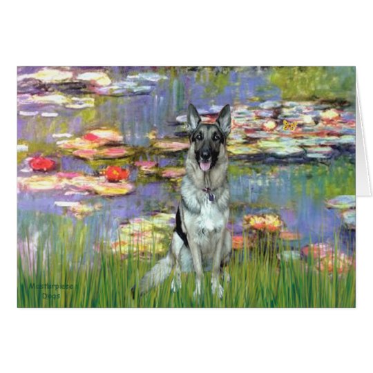 Lilies 2 - German Shepherd 12 Card