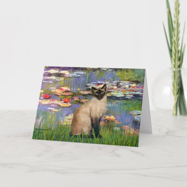Lilies 2 - Seal Point Siamese cat Card (Front)