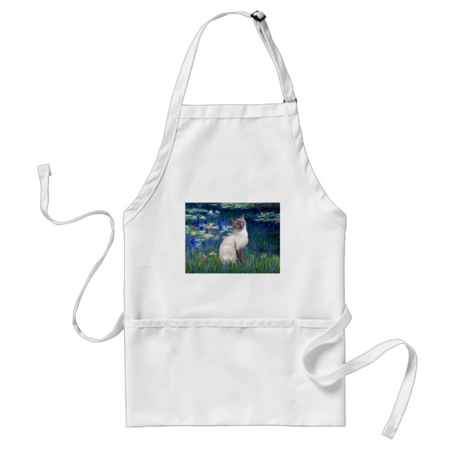 Lilies 5 - Blue Point Siamese cat Standard Apron (Front)