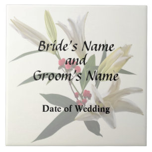 Lilies and Berries Wedding Supplies Ceramic Tile