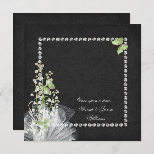 Lilies and Diamonds Vow Renewal Invitation (Front/Back)