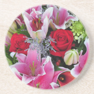Lilies and roses coaster