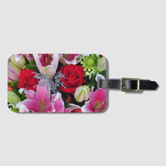 Lilies and roses luggage tag (Front Horizontal)