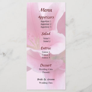 Lilies Arm in Arm Wedding Menu