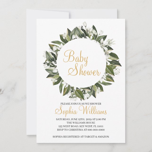 Lilies Baby Shower Invitation (Front)