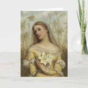 Lilies by Gustav Pope (d.1895) Blank Note Card Cus