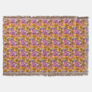 Lilies Diy Décor Garden Inspired Chunky Knit  Throw Blanket