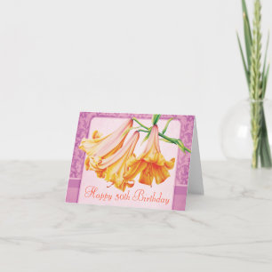 "Lilies" fine art 50th Birthday card