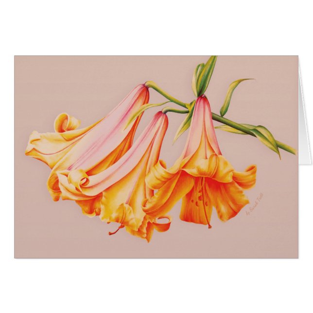 "Lilies" fine art neural everyday card (Front Horizontal)