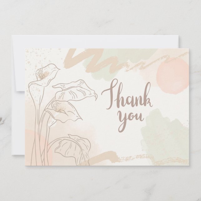 Lilies Flat Thank You Card (Front)