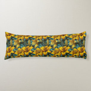 Lilies Flower Bedroom Decor Vintage Couch Body Cushion