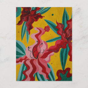 lilies, flowers, abstraction, abstractionism, postcard