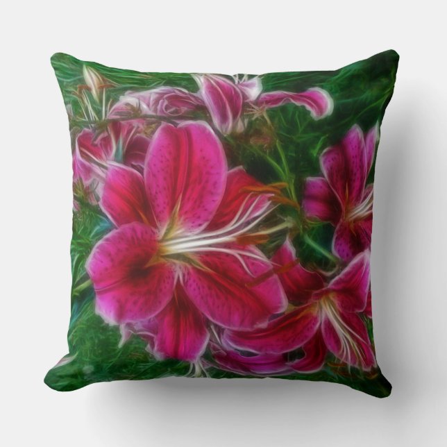 Lilies - Garden Flowers Flora Art Gifts Cushion (Front)