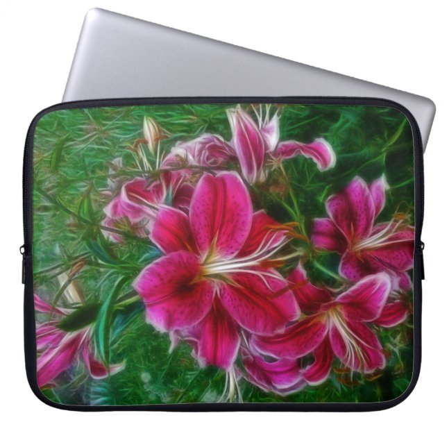 Lilies - Garden Flowers Flora Art Gifts Laptop Sleeve (Front)