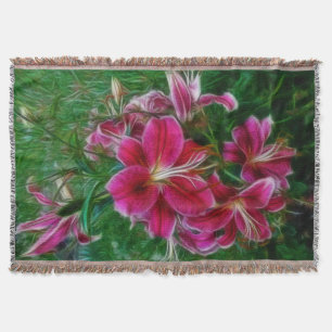 Lilies - Garden Flowers Flora Art Gifts Throw Blanket