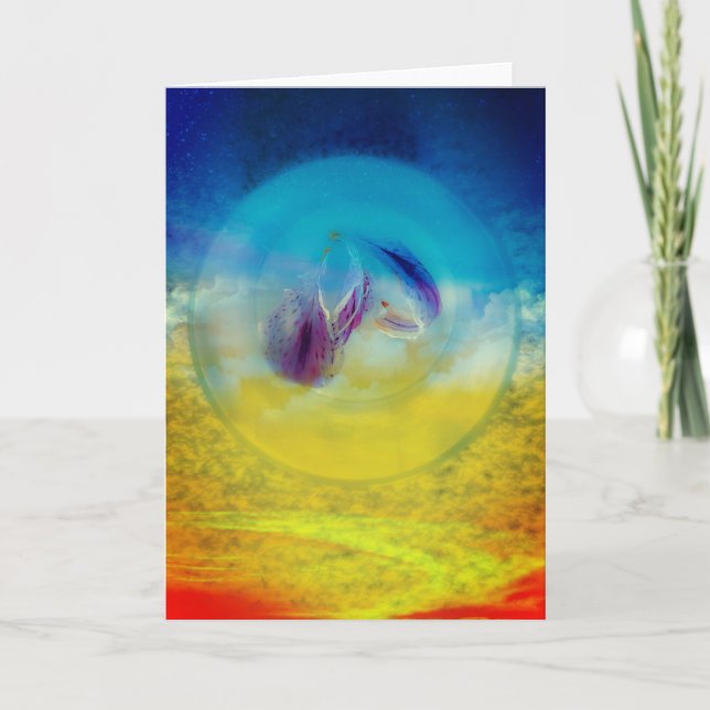 Lilies heart, abstract surreal artwork card (Front)