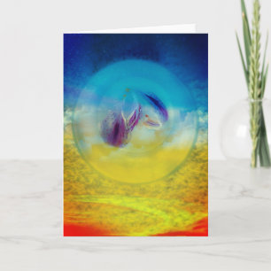 Lilies heart, abstract surreal artwork card