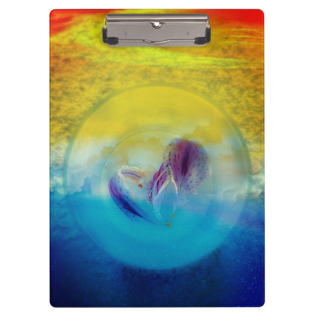 Lilies heart, abstract surreal artwork clipboard (Front)
