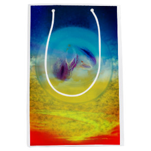 Lilies heart, abstract surreal artwork medium gift bag