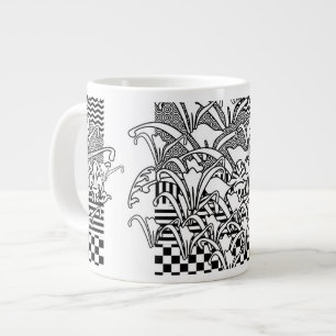Lilies In Black And White Large Coffee Mug