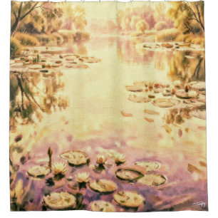 lilies in the pond shower curtain