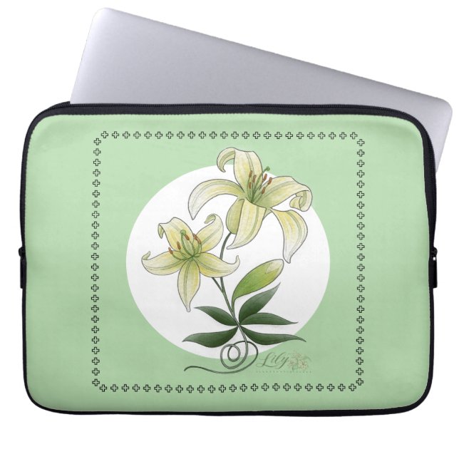 Lilies Laptop Sleeve (Front)